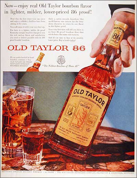 1955 Old Taylor Whiskey Advertisement