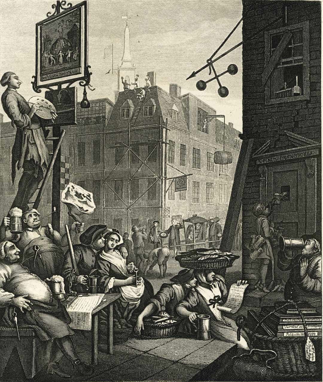 Beer Street And Gin Lane By William Hogarth P E A C H R I D G E