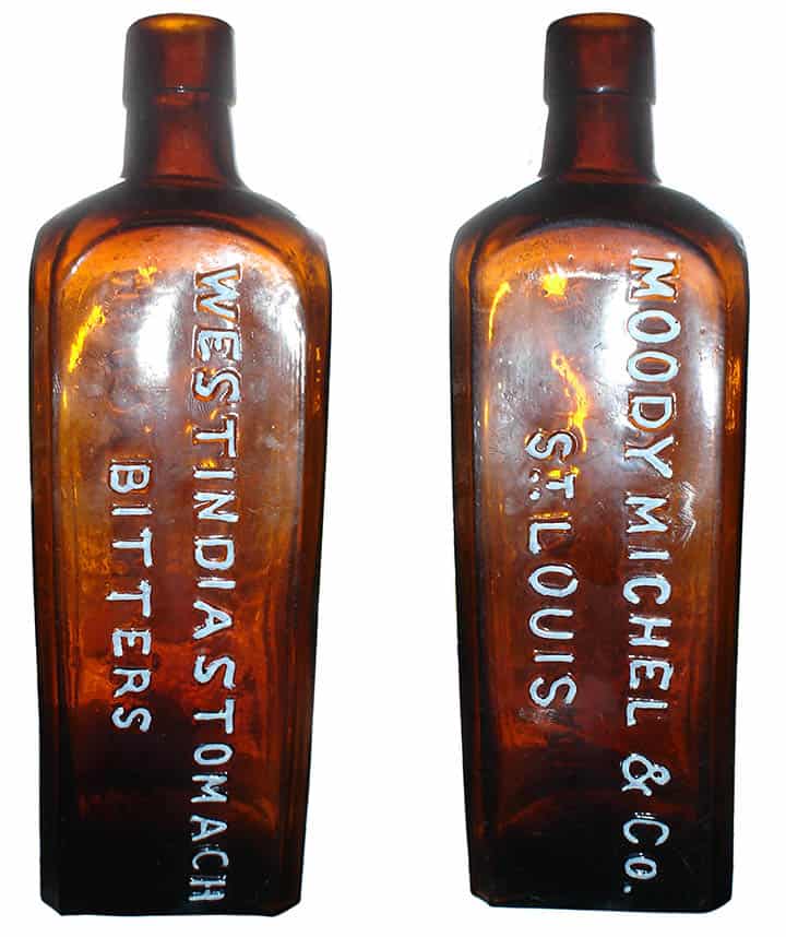 West India Stomach Bitters from St. Louis, Missouri | Peachridge Glass