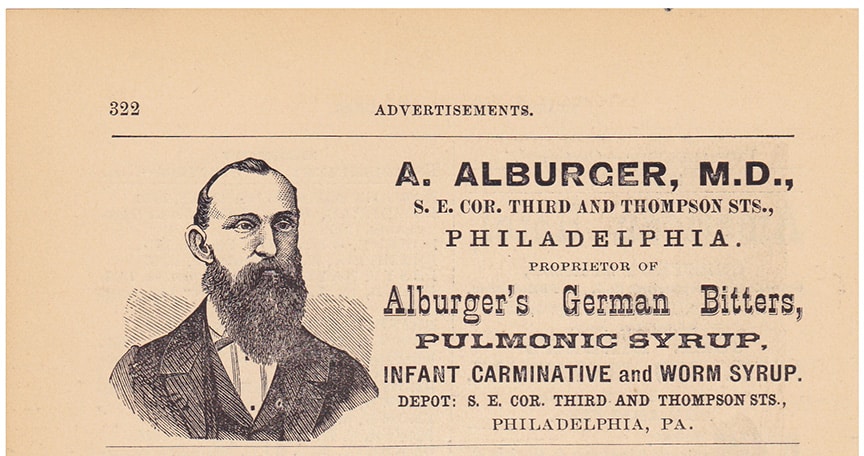 A. Alburger advertisement